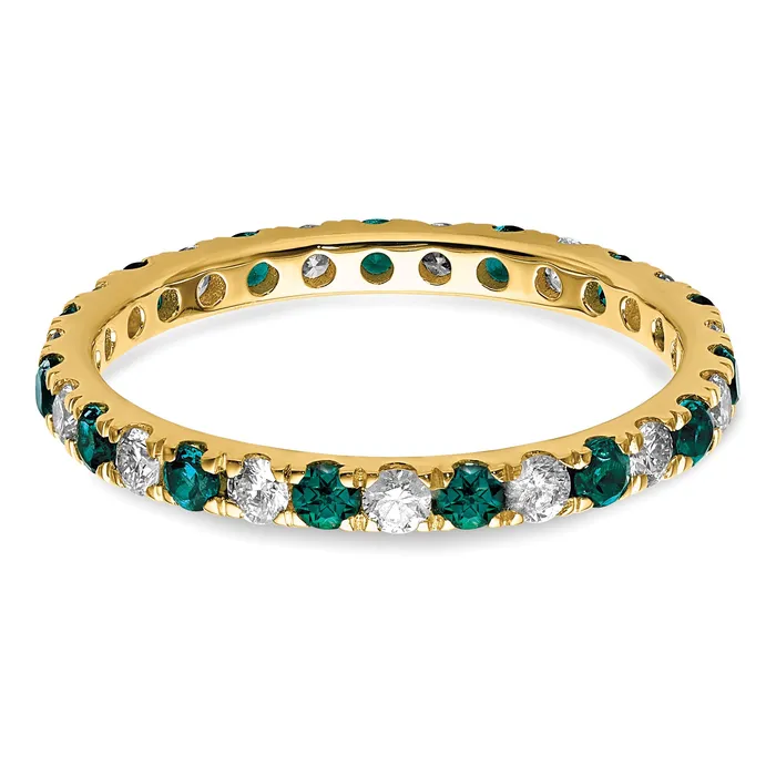 Rings Goldia 14k Yellow Gold 38 Ct Lab Grown Diamond VSSI G and Lab Created Alexandrite Eternity Band Ring