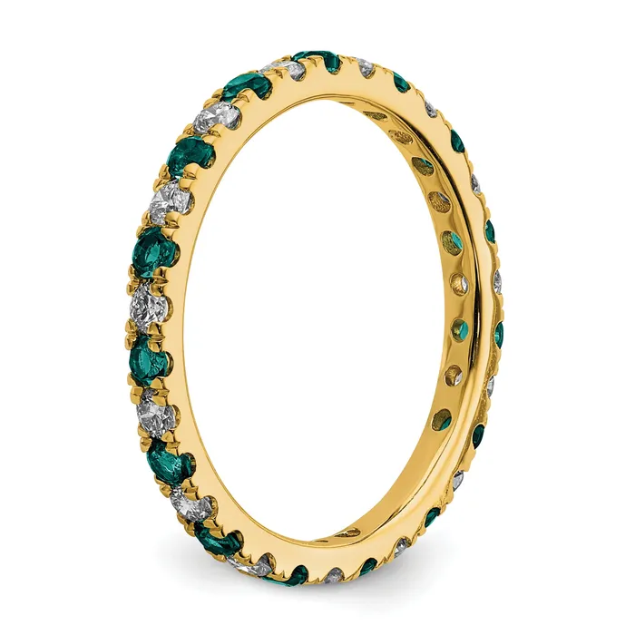 Rings Goldia 14k Yellow Gold 38 Ct Lab Grown Diamond VSSI G and Lab Created Alexandrite Eternity Band Ring