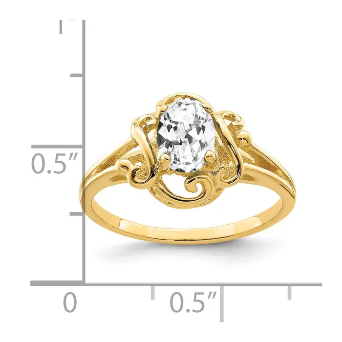 Rings Goldia 14K Yellow Gold 7x5mm Oval Cubic Zirconia ring