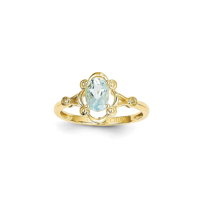 Rings Goldia 14k Yellow Gold AQ Dia Ring