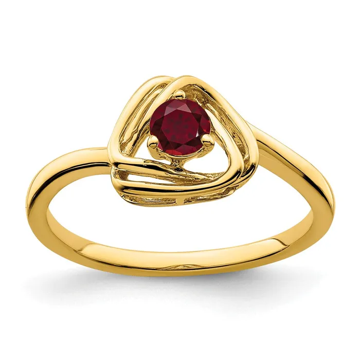 Rings Goldia 14K Yellow Gold Created Ruby Triangle Ring