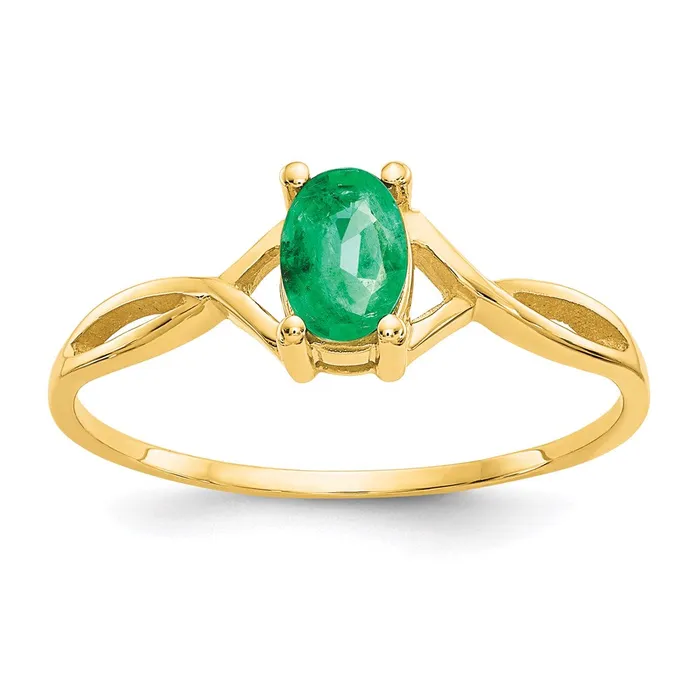 Rings Goldia 14K Yellow Gold Emerald Birthstone Ring