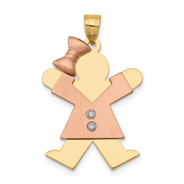 Rings Goldiacom 14k Two tone AAA Diamond kid pendant