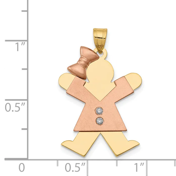 Rings Goldiacom 14k Two tone AAA Diamond kid pendant