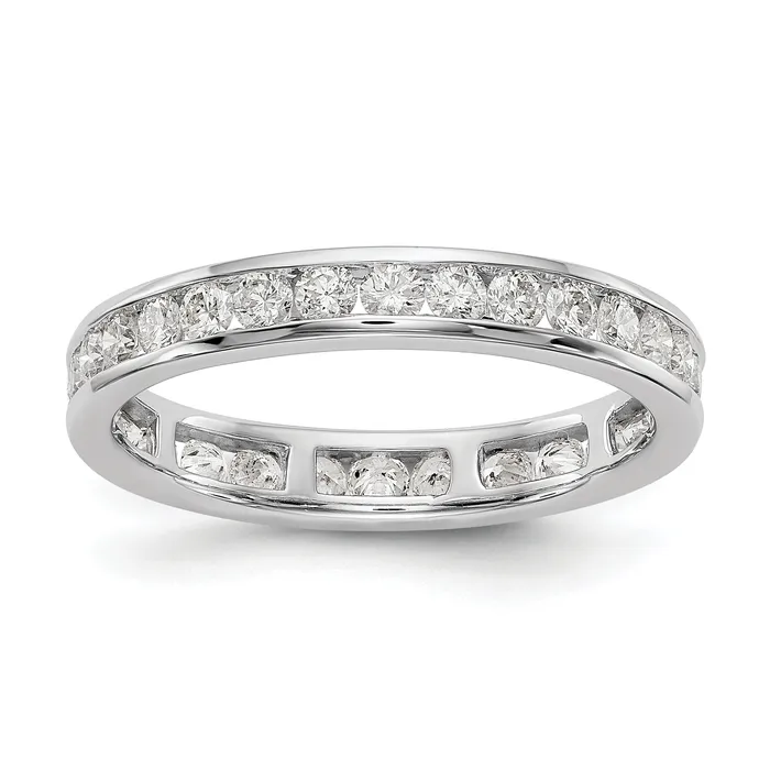 Rings Goldiacom 1Ct Natural Diamond Womens Eternity Wedding Band Ring in 14k White Gold Rings Goldiacom 1Ct Natural Diamond Womens Eternity Wedding Band Ring in 14k White Gold