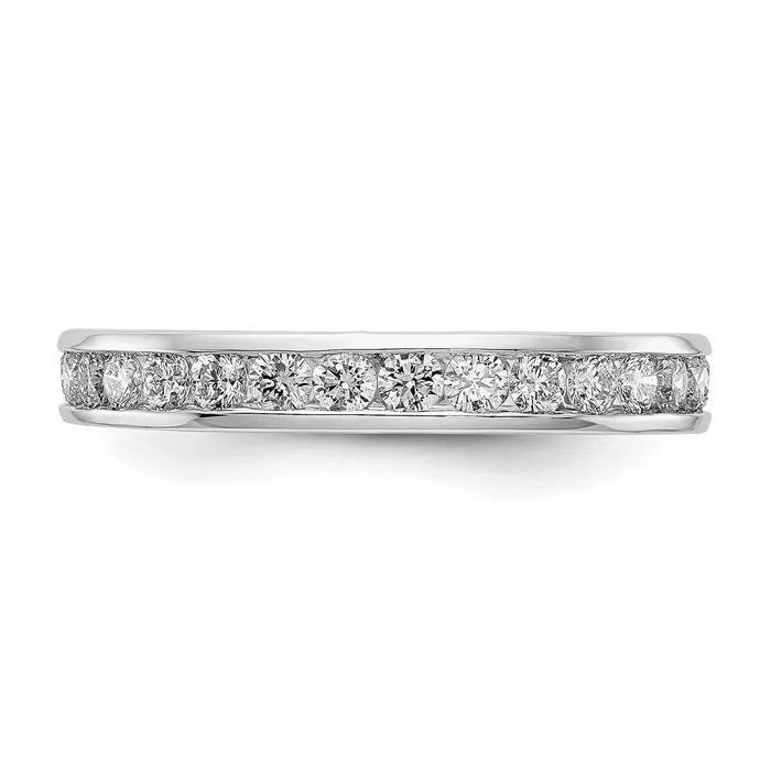 Rings Goldiacom 1Ct Natural Diamond Womens Eternity Wedding Band Ring in 14k White Gold