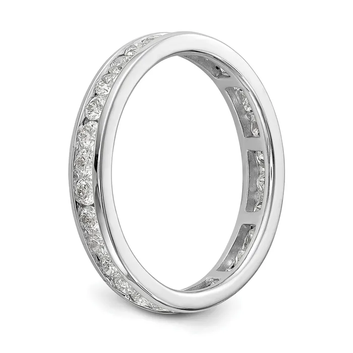 Rings Goldiacom 1Ct Natural Diamond Womens Eternity Wedding Band Ring in 14k White Gold