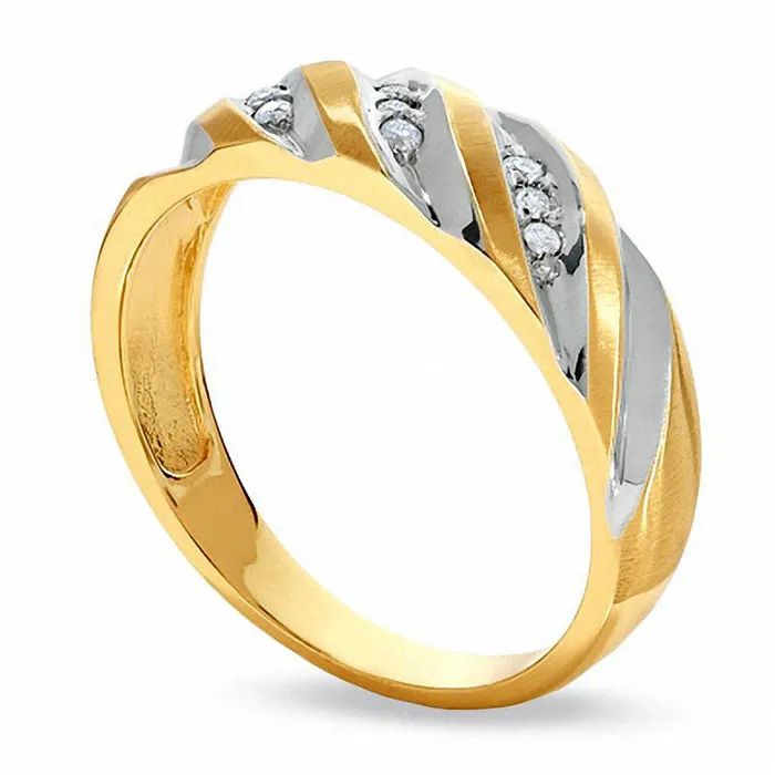 Rings Goldia Mens 013 CT TW Natural Diamond Wedding Band in Solid 10K TwoTone Gold Rings Goldia Mens 013 CT TW Natural Diamond Wedding Band in Solid 10K TwoTone Gold