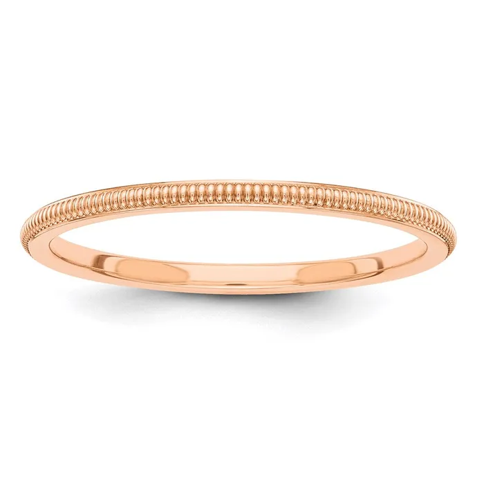 Rings Goldia Solid 10K Rose Gold 15mm Milgrain MensWomens Wedding Band Ring Size 4