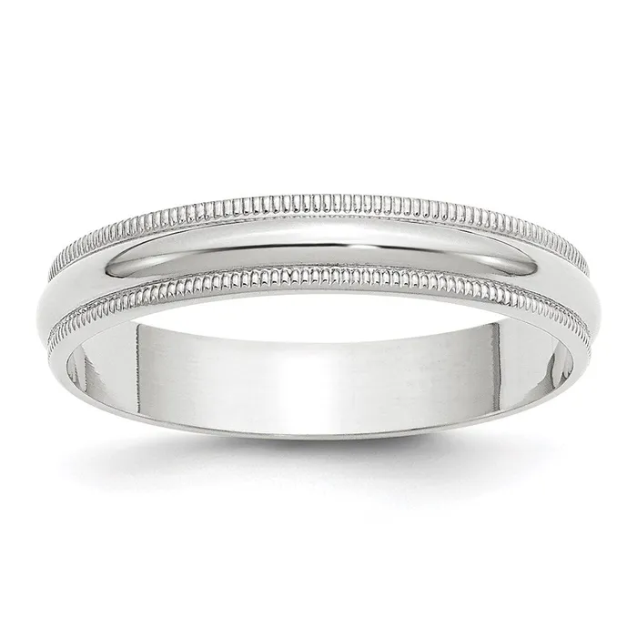 Rings Goldia Solid 10K White Gold 4mm Light Weight Milgrain Half Round MensWomens Wedding Band Ring Size 8 Rings Goldia Solid 10K White Gold 4mm Light Weight Milgrain Half Round MensWomens Wedding Band Ring Size 8