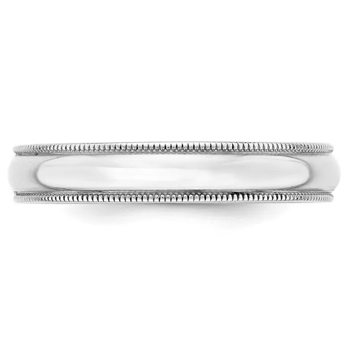 Rings Goldia Solid 10K White Gold 4mm Light Weight Milgrain Half Round MensWomens Wedding Band Ring Size 8 Rings Goldia Solid 10K White Gold 4mm Light Weight Milgrain Half Round MensWomens Wedding Band Ring Size 8