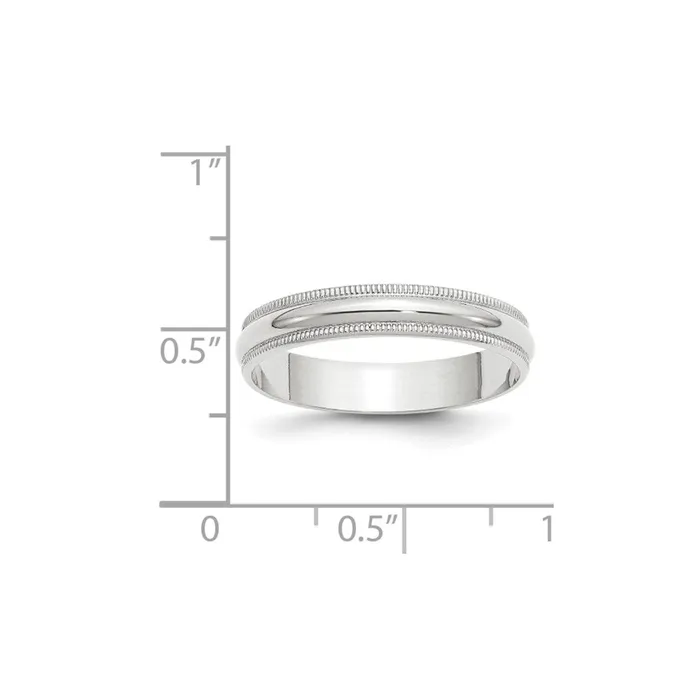 Rings Goldia Solid 10K White Gold 4mm Light Weight Milgrain Half Round MensWomens Wedding Band Ring Size 8 Rings Goldia Solid 10K White Gold 4mm Light Weight Milgrain Half Round MensWomens Wedding Band Ring Size 8