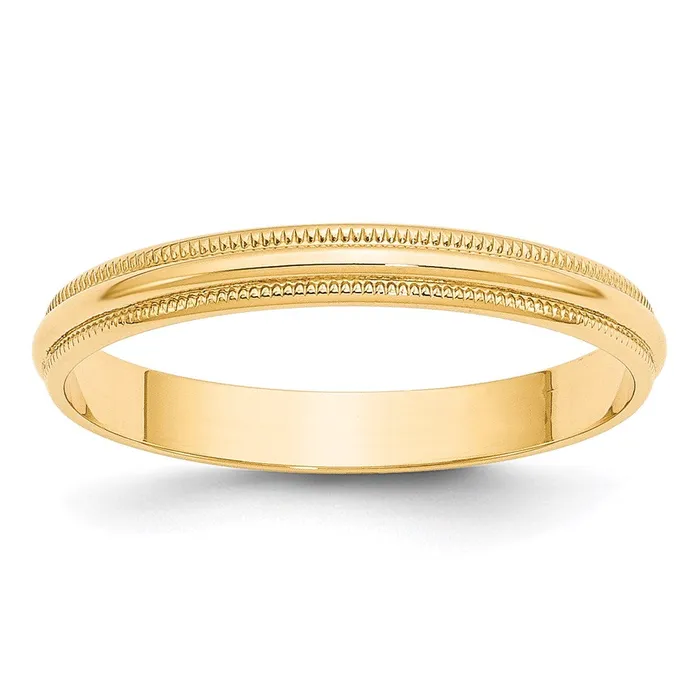 Rings Goldia Solid 10K Yellow Gold 3mm Light Weight Milgrain Half Round MensWomens Wedding Band Ring Size 65 Rings Goldia Solid 10K Yellow Gold 3mm Light Weight Milgrain Half Round MensWomens Wedding Band Ring Size 65