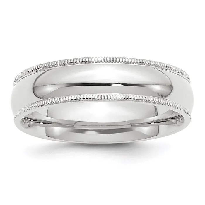 Rings Goldia Solid 14K White Gold 6mm Milgrain Comfort Fit MensWomens Wedding Band Ring Size 85 Rings Goldia Solid 14K White Gold 6mm Milgrain Comfort Fit MensWomens Wedding Band Ring Size 85