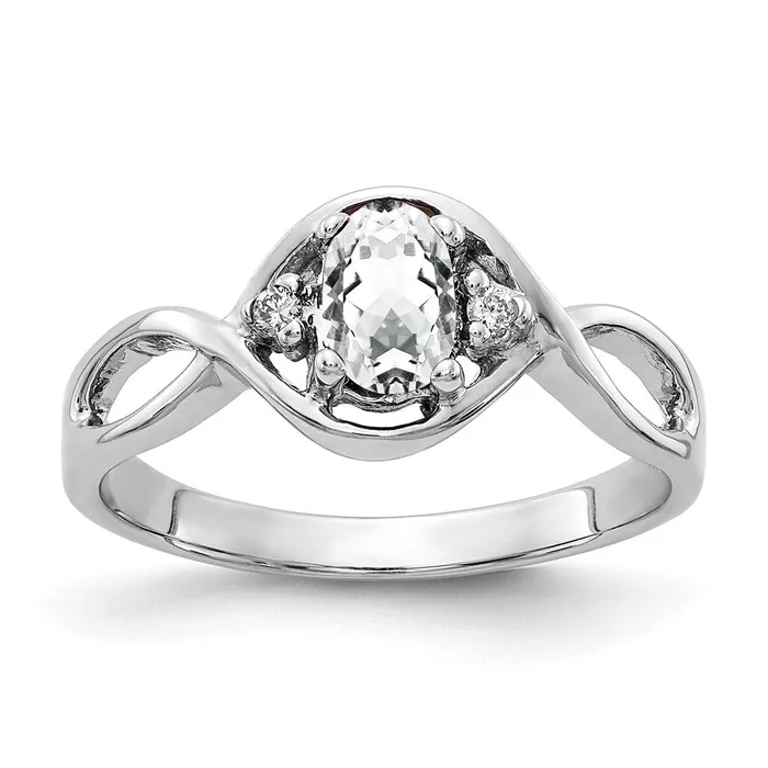 Rings Goldia Solid 14k White Gold 6x4mm Oval Cubic Zirconia A Simulated CZ Ring Rings Goldia Solid 14k White Gold 6x4mm Oval Cubic Zirconia A Simulated CZ Ring