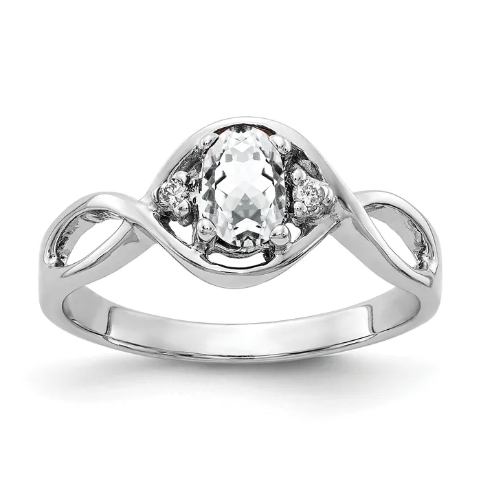 Rings Goldia Solid 14k White Gold 6x4mm Oval Cubic Zirconia AAA Simulated CZ Ring Rings Goldia Solid 14k White Gold 6x4mm Oval Cubic Zirconia AAA Simulated CZ Ring