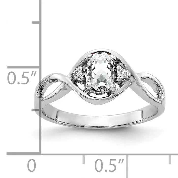 Rings Goldia Solid 14k White Gold 6x4mm Oval Cubic Zirconia AAA Simulated CZ Ring