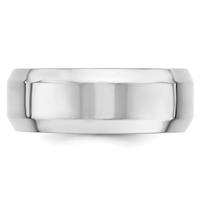 Rings Goldia Solid 14K White Gold 8mm Bevel Edge Comfort Fit MensWomens Wedding Band Ring Size 11 Rings Goldia Solid 14K White Gold 8mm Bevel Edge Comfort Fit MensWomens Wedding Band Ring Size 11