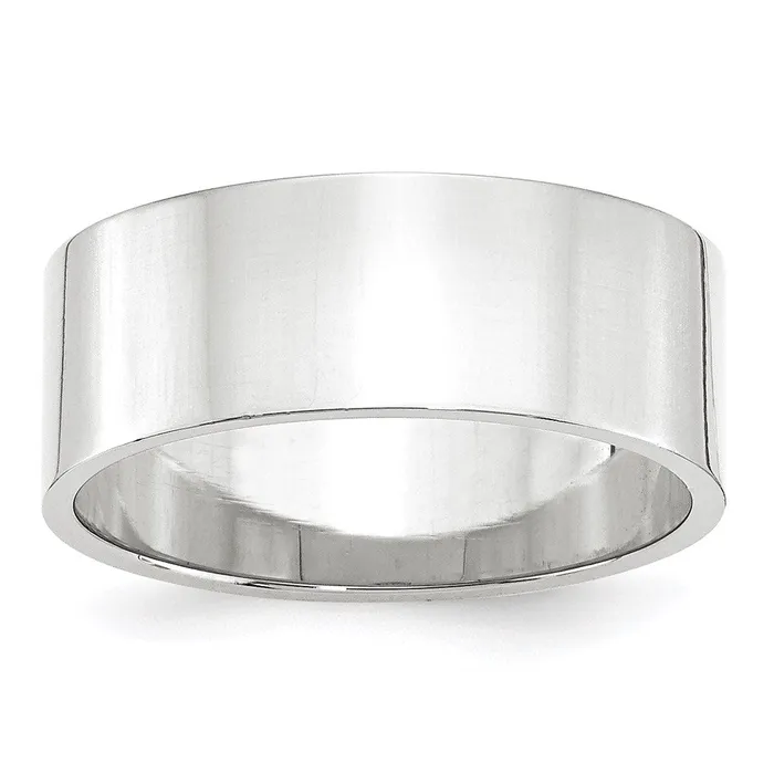 Rings Goldia Solid 14K White Gold 8mm Light Weight Flat MensWomens Wedding Band Ring Size 125 Rings Goldia Solid 14K White Gold 8mm Light Weight Flat MensWomens Wedding Band Ring Size 125