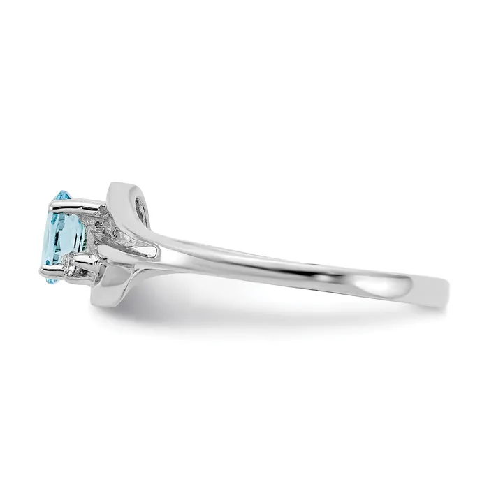 Rings Goldia Solid 14k White Gold 8x4mm Marquise Simulated Blue Topaz VS CZ Ring