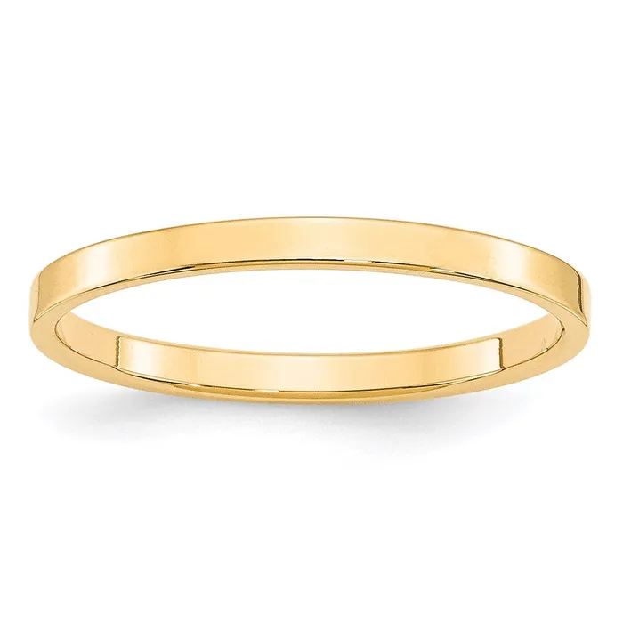 Rings Goldia Solid 14K Yellow Gold 2mm Light Weight Flat MensWomens Wedding Band Ring Size 105 Rings Goldia Solid 14K Yellow Gold 2mm Light Weight Flat MensWomens Wedding Band Ring Size 105