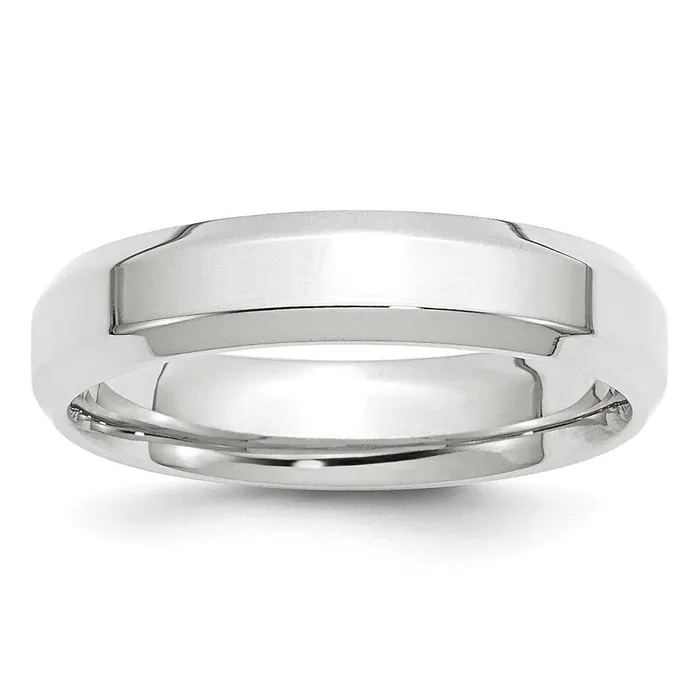 Rings Goldia Solid 18K White Gold 5mm Bevel Edge Comfort Fit MensWomens Wedding Band Ring Size 8 Rings Goldia Solid 18K White Gold 5mm Bevel Edge Comfort Fit MensWomens Wedding Band Ring Size 8