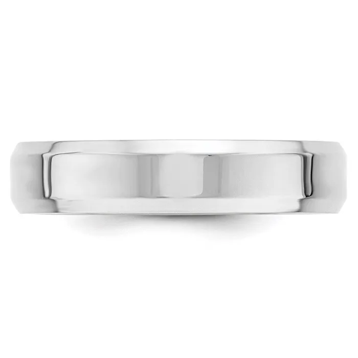 Rings Goldia Solid 18K White Gold 5mm Bevel Edge Comfort Fit MensWomens Wedding Band Ring Size 8 Rings Goldia Solid 18K White Gold 5mm Bevel Edge Comfort Fit MensWomens Wedding Band Ring Size 8