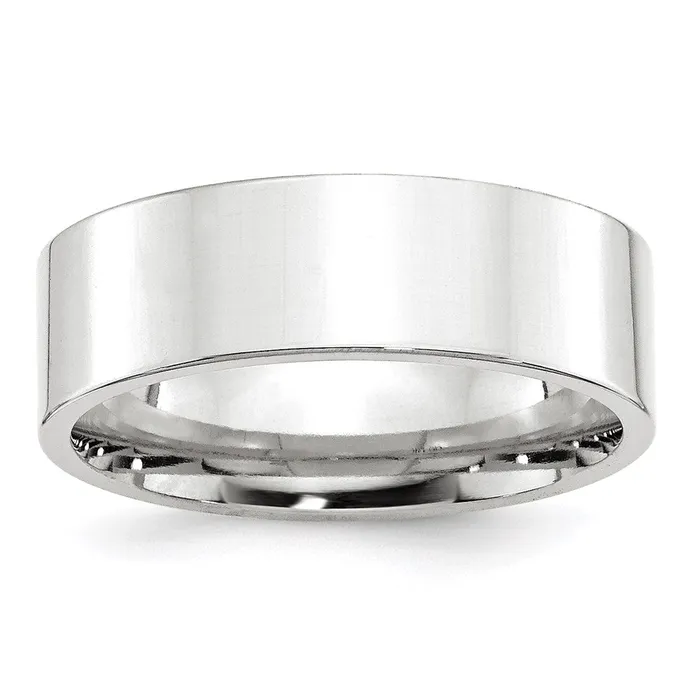 Rings Goldia Solid 18K White Gold 7mm Standard Flat Comfort Fit MensWomens Wedding Band Ring Size 75 Rings Goldia Solid 18K White Gold 7mm Standard Flat Comfort Fit MensWomens Wedding Band Ring Size 75