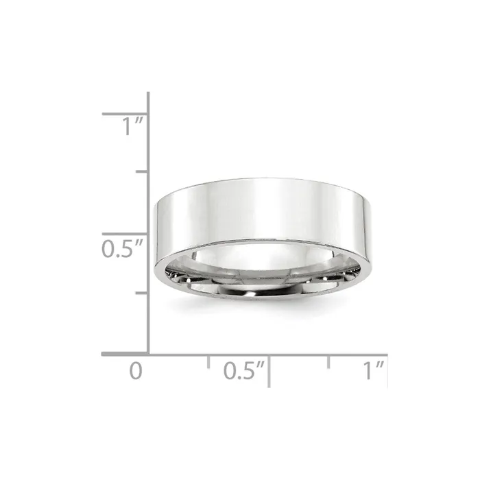 Rings Goldia Solid 18K White Gold 7mm Standard Flat Comfort Fit MensWomens Wedding Band Ring Size 75 Rings Goldia Solid 18K White Gold 7mm Standard Flat Comfort Fit MensWomens Wedding Band Ring Size 75