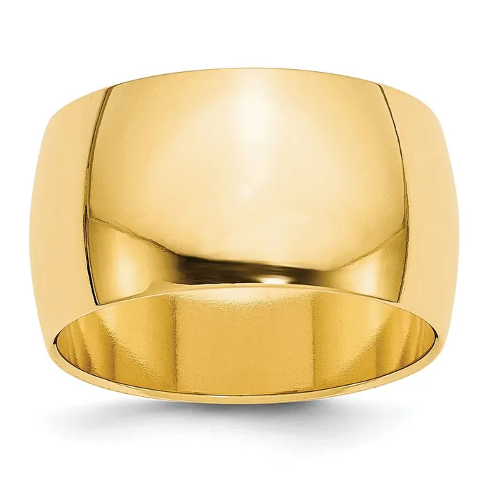 Rings Goldia Solid 18K Yellow Gold 12mm Half Round MensWomens Wedding Band Ring Size 135 Rings Goldia Solid 18K Yellow Gold 12mm Half Round MensWomens Wedding Band Ring Size 135