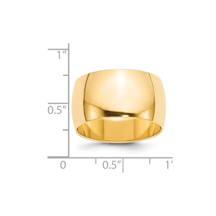 Rings Goldia Solid 18K Yellow Gold 12mm Half Round MensWomens Wedding Band Ring Size 135 Rings Goldia Solid 18K Yellow Gold 12mm Half Round MensWomens Wedding Band Ring Size 135