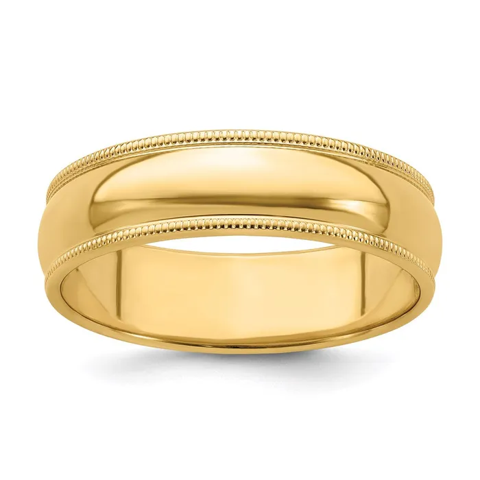 Rings Goldia Solid 18K Yellow Gold 6mm Milgrain Half Round MensWomens Wedding Band Ring Size 125 Rings Goldia Solid 18K Yellow Gold 6mm Milgrain Half Round MensWomens Wedding Band Ring Size 125