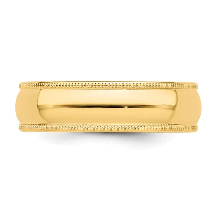 Rings Goldia Solid 18K Yellow Gold 6mm Milgrain Half Round MensWomens Wedding Band Ring Size 125 Rings Goldia Solid 18K Yellow Gold 6mm Milgrain Half Round MensWomens Wedding Band Ring Size 125