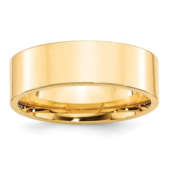 Rings Goldia Solid 18K Yellow Gold 7mm Standard Flat Comfort Fit MensWomens Wedding Band Ring Size 105 Rings Goldia Solid 18K Yellow Gold 7mm Standard Flat Comfort Fit MensWomens Wedding Band Ring Size 105