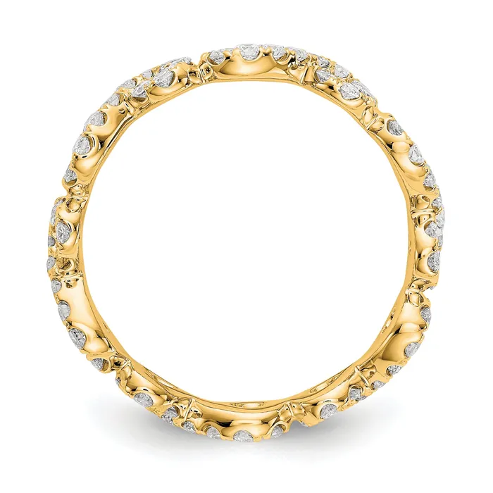 Rings Goldia Solid Real 14k Polished Infinity Shared U Prong Size 4 CZ Eternity Wedding Band Ring