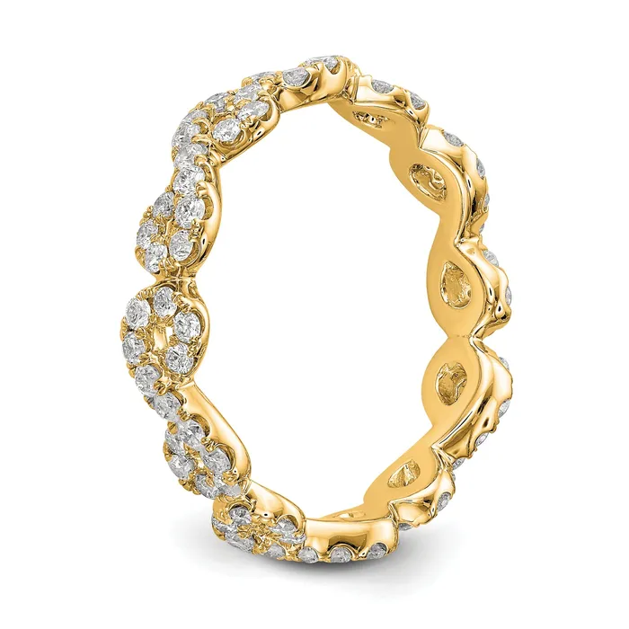 Rings Goldia Solid Real 14k Polished Infinity Shared U Prong Size 4 CZ Eternity Wedding Band Ring