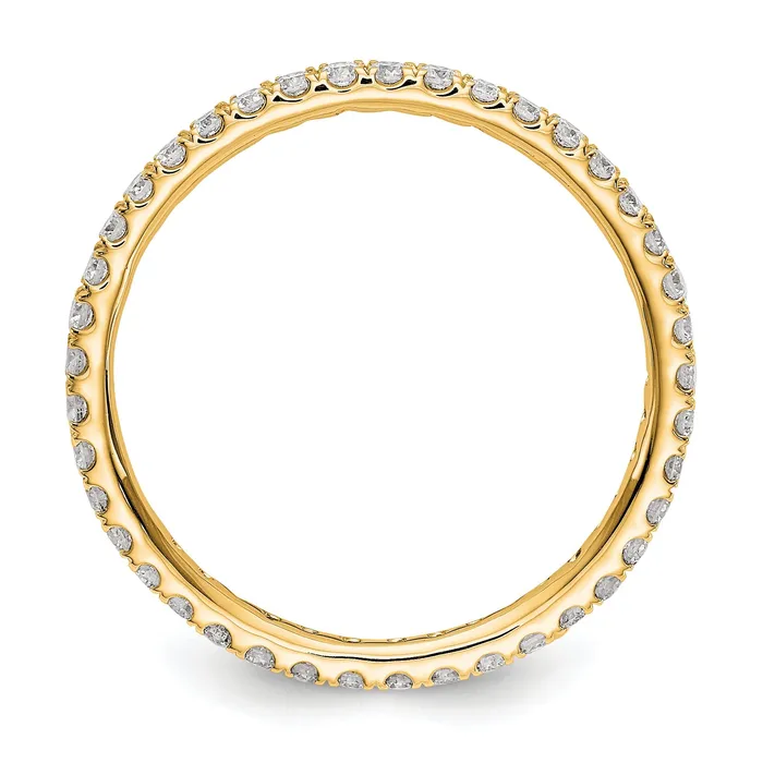 Rings Goldia Solid Real 14k Polished U Shared Prong 12ct CZ Eternity Wedding Band Ring
