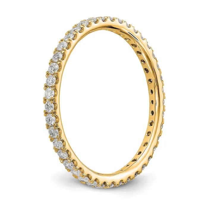 Rings Goldia Solid Real 14k Polished U Shared Prong 12ct CZ Eternity Wedding Band Ring