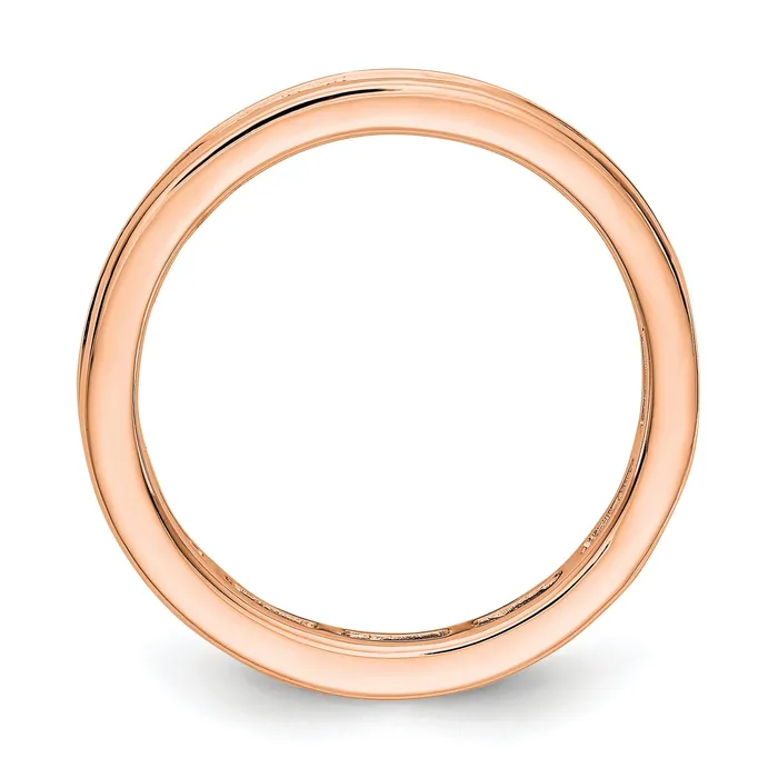 Rings Goldia Solid Real 14k Rose Gold Polished 1ct Princess Channel Set CZ Eternity Wedding Band Ring
