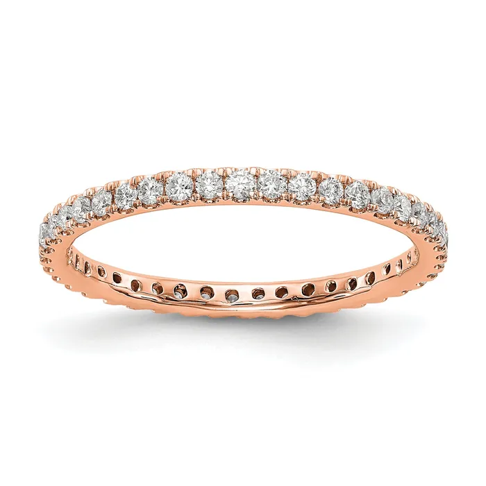 Rings Goldia Solid Real 14k Rose Gold Polished U Shared Prong 12ct CZ Eternity Wedding Band Ring Rings Goldia Solid Real 14k Rose Gold Polished U Shared Prong 12ct CZ Eternity Wedding Band Ring