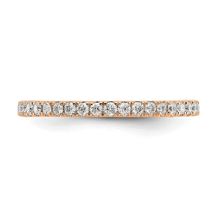 Rings Goldia Solid Real 14k Rose Gold Polished U Shared Prong 12ct CZ Eternity Wedding Band Ring