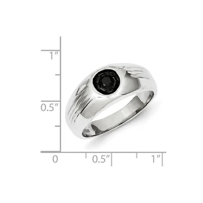 Rings Goldia Sterling Silver Black Rhodium Black Diamond Circle Mens Ring