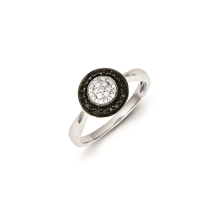Rings Goldia Sterling Silver Black u0026 White Diamond Round Ring