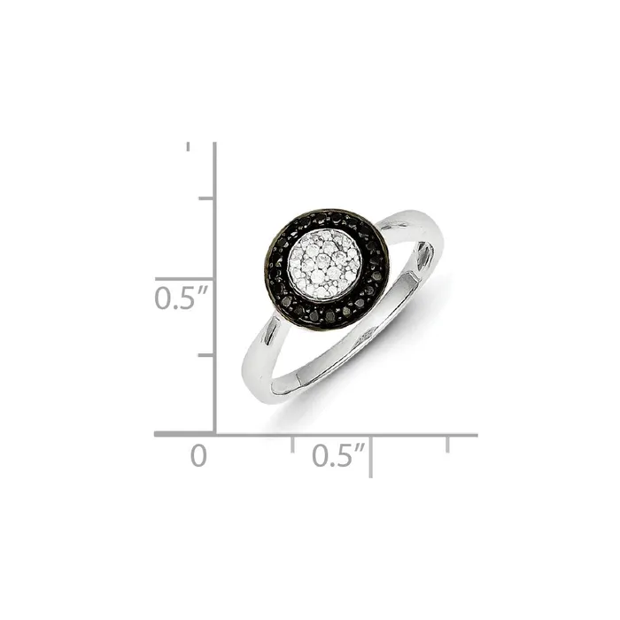 Rings Goldia Sterling Silver Black u0026 White Diamond Round Ring