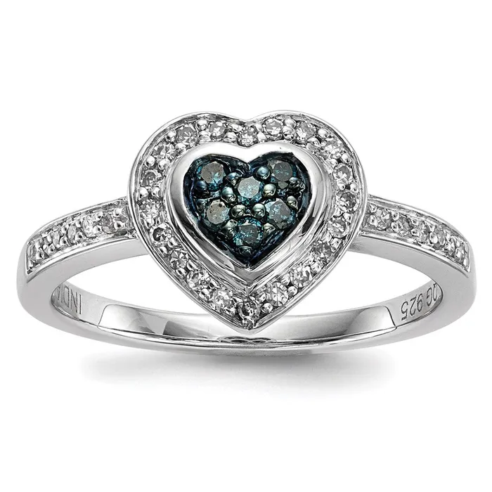 Rings Goldia Sterling Silver Blue Diamond Small Heart Ring