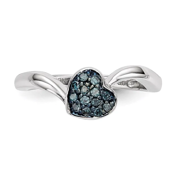 Rings Goldia Sterling Silver Blue Diamond Small Heart Ring