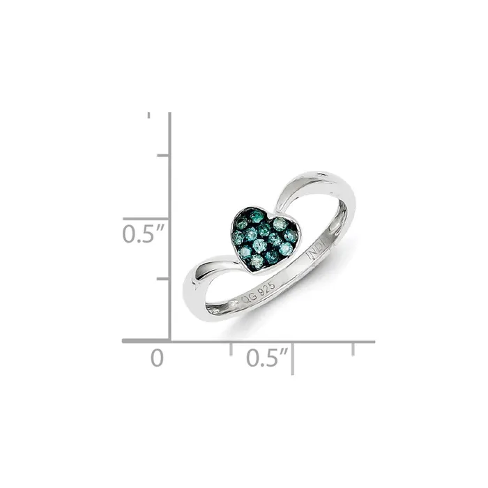 Rings Goldia Sterling Silver Blue Diamond Small Heart Ring