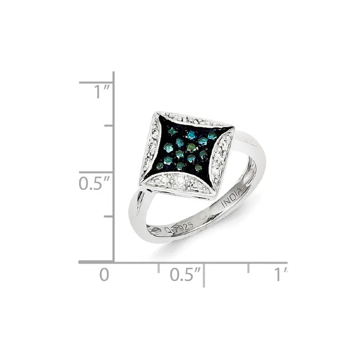 Rings Goldia Sterling Silver Blue Diamond u0026 Diamond Shape Ring