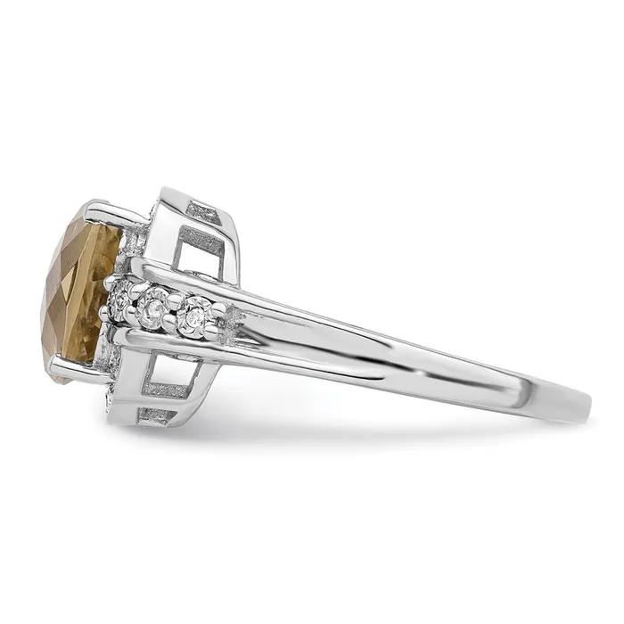Rings Goldia Sterling Silver Rhodium Diamond u0026 CheckerCut Lemon Quartz Ring