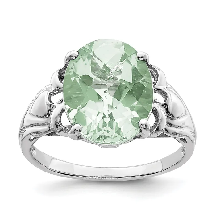 Rings Goldia Sterling Silver Rhodium Oval CheckerCut Green Quartz Gemstone Birthstone Ring Fine Jewelry Gift for Her Rings Goldia Sterling Silver Rhodium Oval CheckerCut Green Quartz Gemstone Birthstone Ring Fine Jewelry Gift for Her